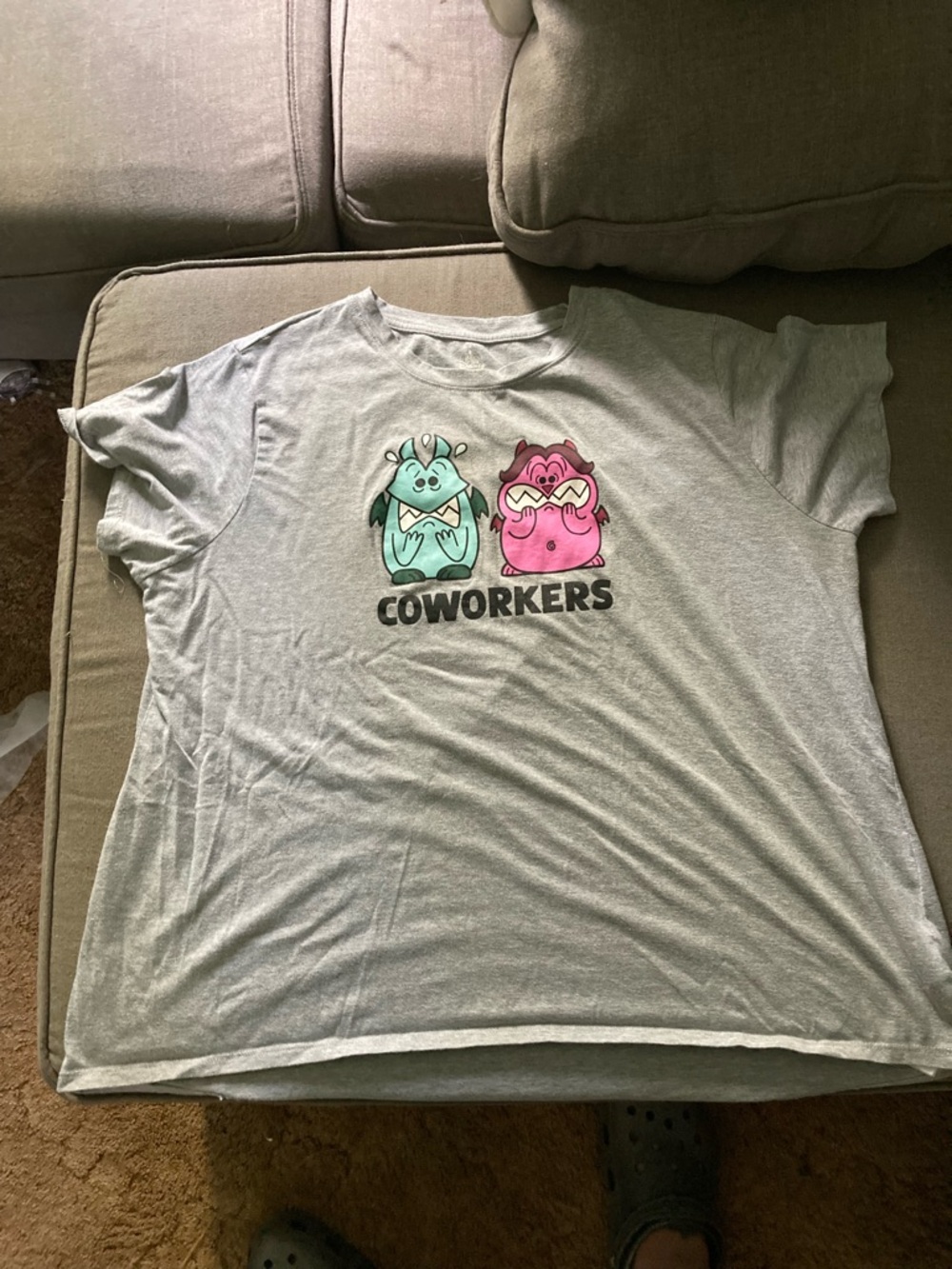 Disney Hercules Gray "COWORKERS" Graphic Tee with Pain and Panic